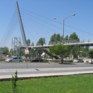 Ankara - Köy Hizmetleri Genel Müdürlüğü Önü Çelik Pilon Eğik Askılı Sistem Yaya Üstgeçit Köprüsü Yapım İşi